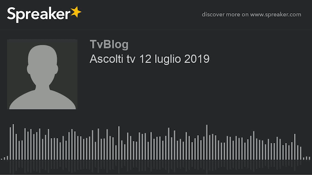 Gli ascolti tv di venerdì 12 luglio 2019