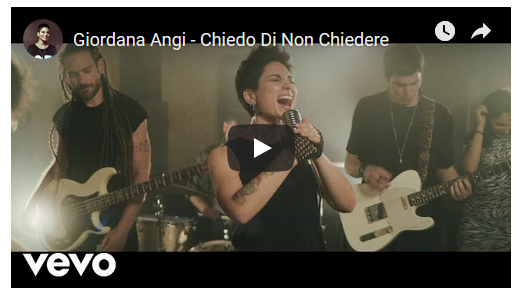 Giordana Angi, Chiedo di non chiedere: testo e video ufficiale