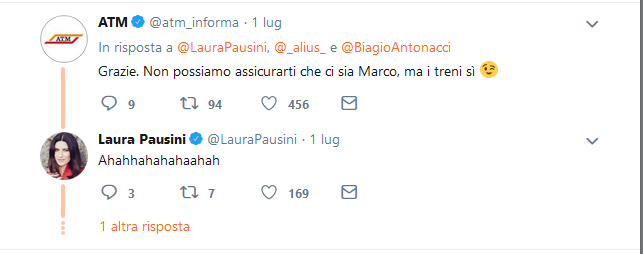 Laura Pausini e Atm: lo scambio di tweet tra la cantante e l’azienda di trasporti milanese è virale