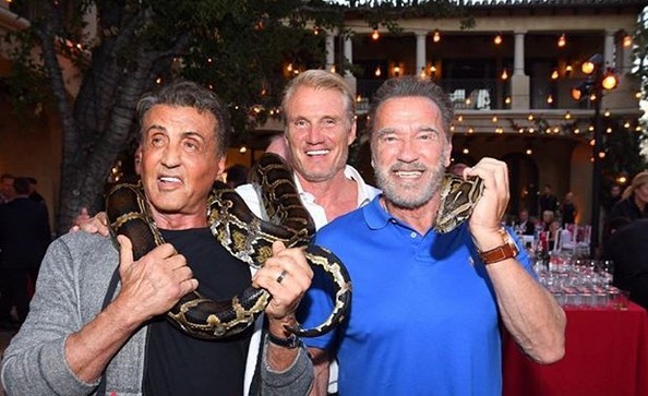 Sylvester Stallone si riunisce con gli amici “Mercenari” Lundgren e Schwarzenegger (foto e video)