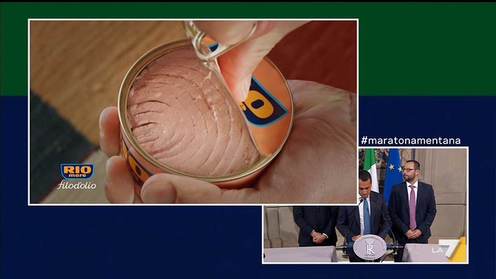 Maratona Mentana, Di Maio e la scatoletta di tonno: quando la pubblicità si fa ‘satira’