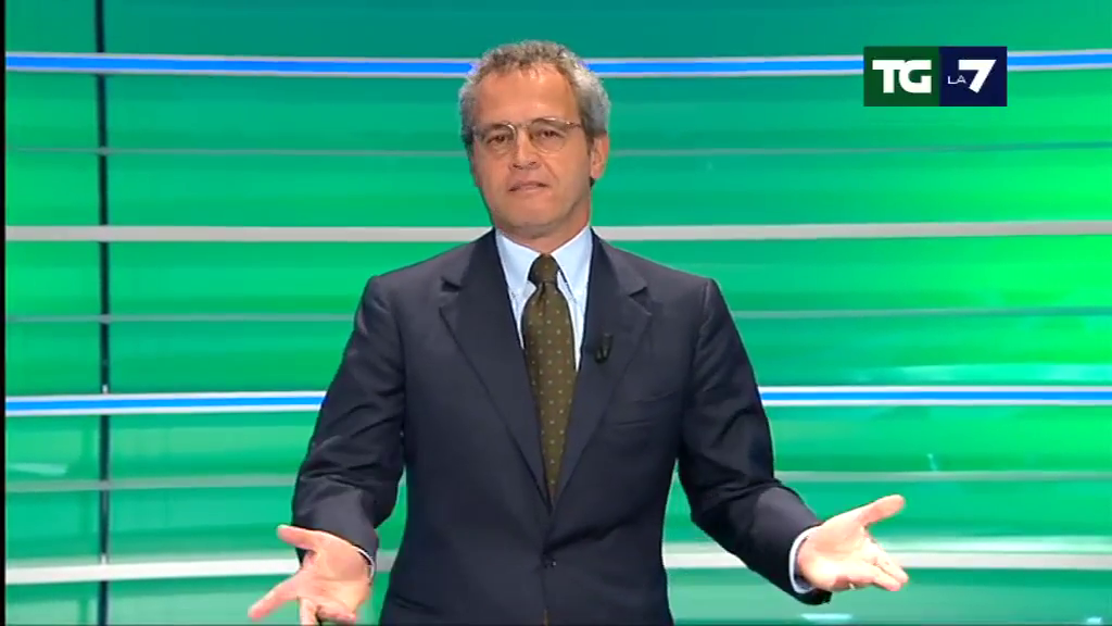 La prima conduzione di Mentana al TgLa7 (VIDEO)