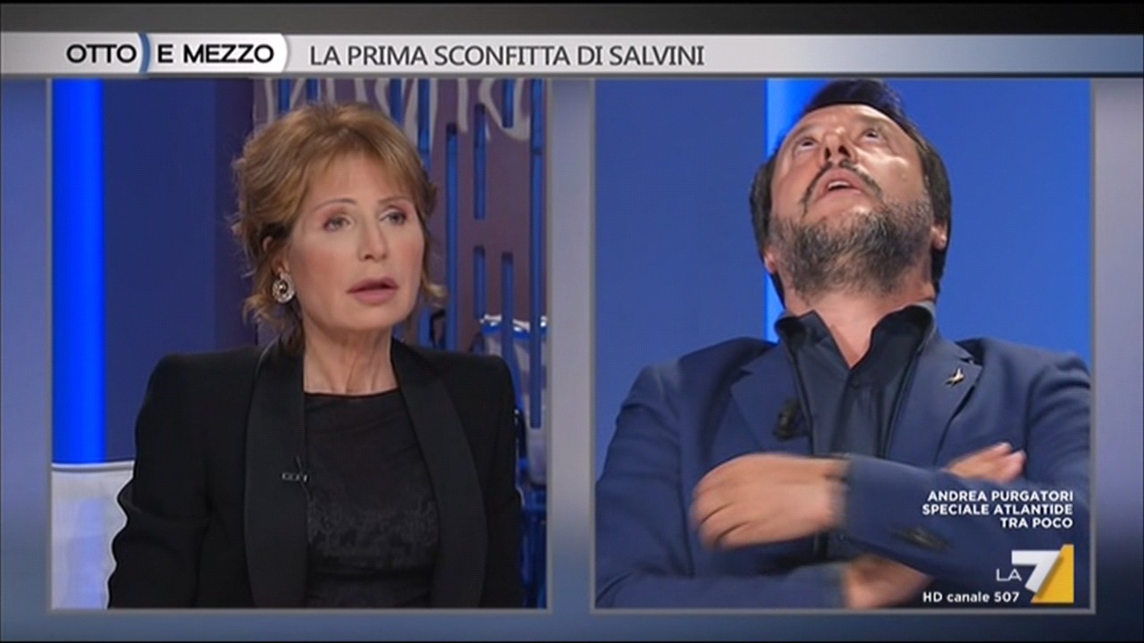 Matteo Salvini martedì a Otto e mezzo: “Ci vado con gioia, almeno non trovo Asia Argento”