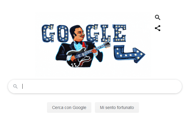 16 settembre 2019, il Doodle di Google dedicato a B.B. King con Thrill is gone (video)
