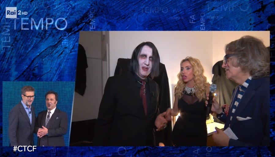Che tempo che fa, Valeria Marini incontra Marilyn Manson. Ma è uno scherzo di Paolo Calabresi