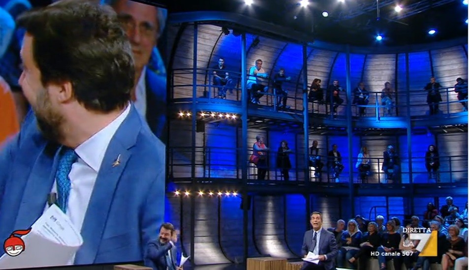 Di Martedì, ovazione del pubblico per Salvini. Floris: “Non gigioneggi, stiamo lavorando”
