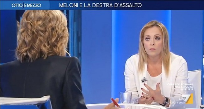 Otto e mezzo, lite Gruber-Meloni: “Dice sciocchezze”, “Non si permetta” (VIDEO)