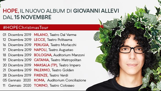 Giovanni Allevi, Hope Christmas Tour 2019: date, città e info biglietti