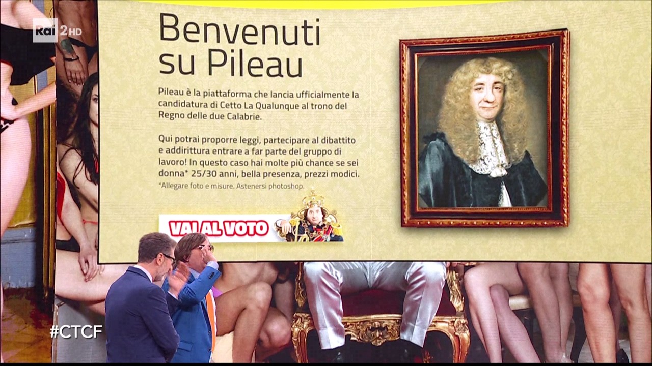 Cetto La Qualunque presenta la Piattaforma Pileau a Che Tempo Che Fa