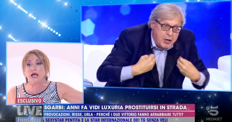 Live Non è la D’Urso, scontro tra Vittorio Sgarbi e Vladimir Luxuria