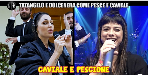 Le Iene, Anna Tatangelo e Dolcenera “pace” a distanza col duetto “Caviale e pescione” (video)