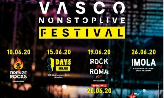 Vasco Rossi, Non stop live: sold out a Roma il 19 giugno 2020, nuova data al Circo Massimo il 20 giugno