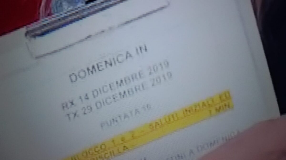 Domenica In, Mara Venier mostra per errore la scaletta. La puntata di fine anno registrata il 14 dicembre