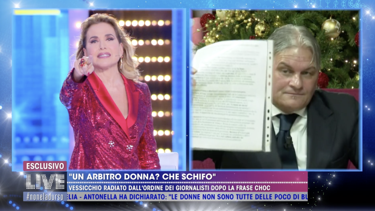 Sergio Vessicchio contro Barbara d’Urso: “Ti faccio nera”. Live diventa un ring
