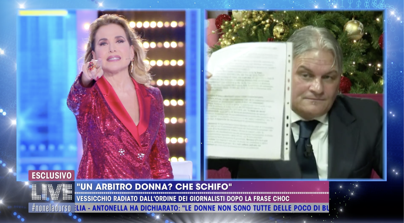 Sergio Vessicchio contro Barbara d’Urso: “Ti faccio nera”. Live diventa un ring