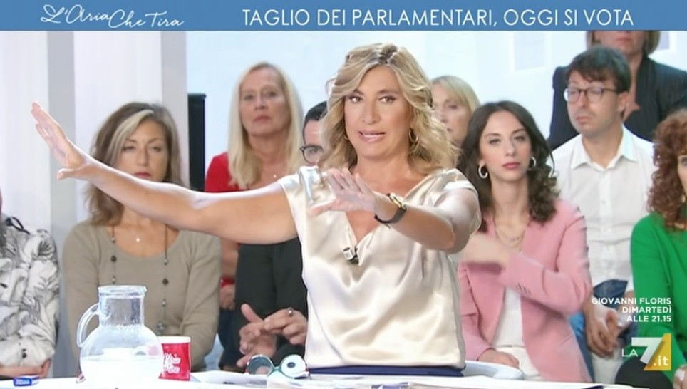 L’Aria che tira, Myrta Merlino operata alle tonsille: “Torno presto”