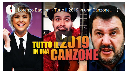 Lorenzo Baglioni canta “Tutto il 2019 in una canzone”: dal ricordo di Nadia Toffa a Matteo Salvini (video)