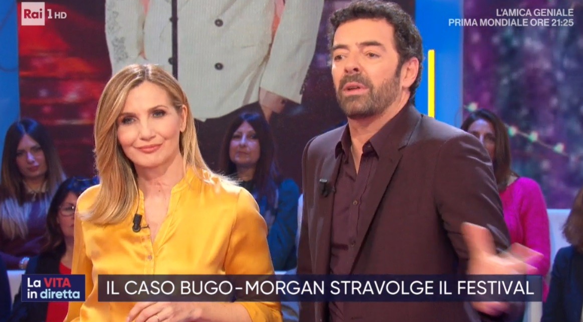 La vita in diretta parla di Morgan, ma non cita la D’Urso: “Bugo era a Domenica In, lui da un’altra parte”