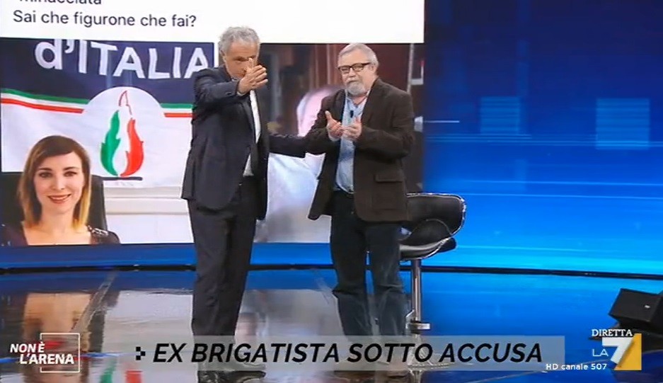 Non è l’Arena, l’ex Br: “Meglio le mani sporche di sangue”. Giletti lo caccia dallo studio (Video)