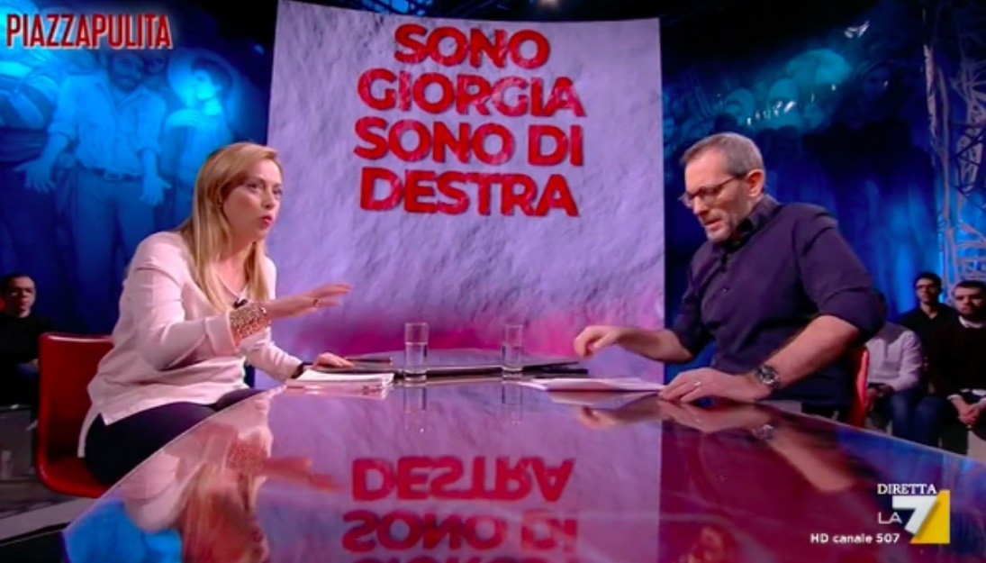 Piazzapulita, lite Formigli-Meloni: “Non faccia la maestrina con me”