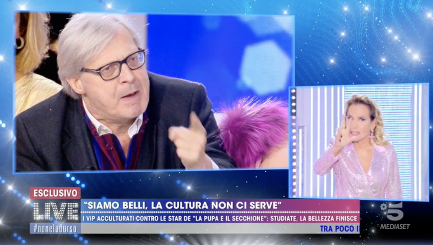 Vittorio Sgarbi chiede scusa a Barbara d’Urso dopo la litigata a “Live Non è la d’Urso”