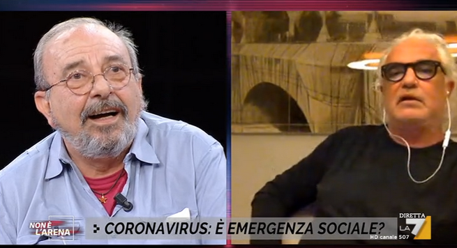 Non è l’Arena, Briatore contro Vauro: “Testa di caz*o”. E cita la Costamagna, che se la prende con Giletti