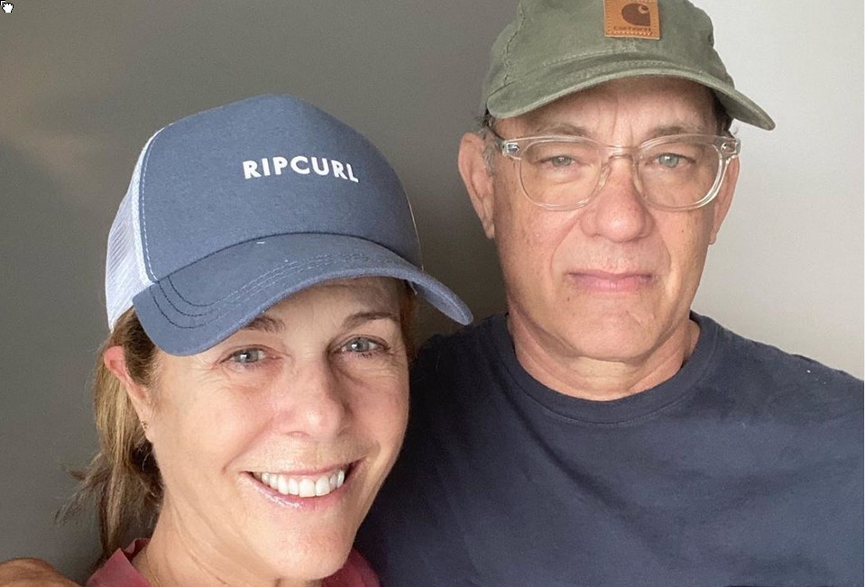 Tom Hanks e Rita Wilson in una foto dalla quarantena per Coronavirus