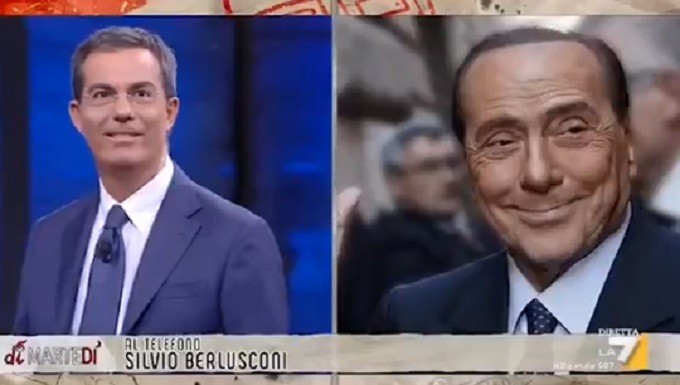 Di Martedì, Berlusconi omaggia Bersani. Ma il talk è registrato e Floris non coglie l’occasione