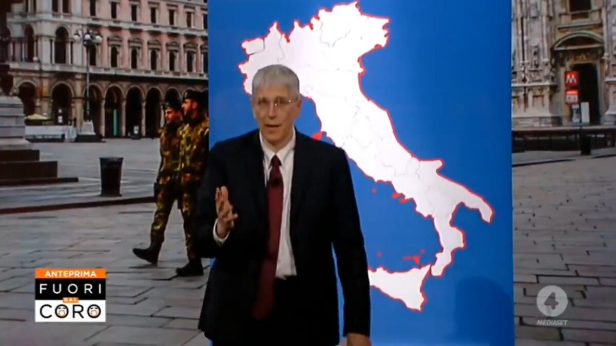 Fuori dal Coro, Feltri assente dopo cinque ospitate consecutive. Giordano: “L’Italia è una” (Video)