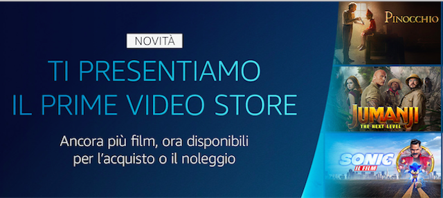 Amazon Prime Video, ecco lo Store con le ultime uscite cinematografiche