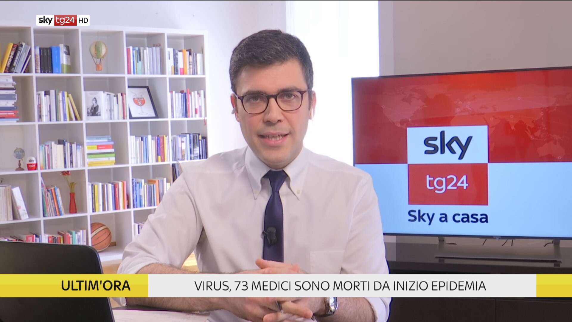 Sky Tg24 in onda da casa di Fabio Vitale: i primi minuti