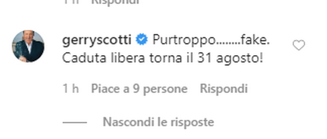 Gerry Scotti: “Caduta libera torna in onda il 31 agosto”