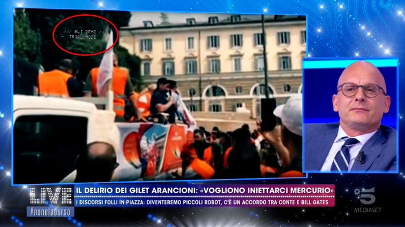 Live – Non è la d’Urso: servizi in onda con scritta “Blt demo” in vista, problema tecnico?