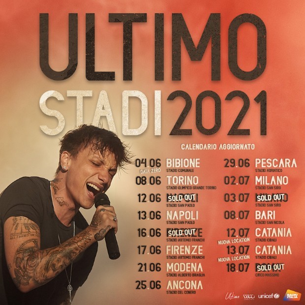 Ultimo, Stadi 2021: il calendario aggiornato