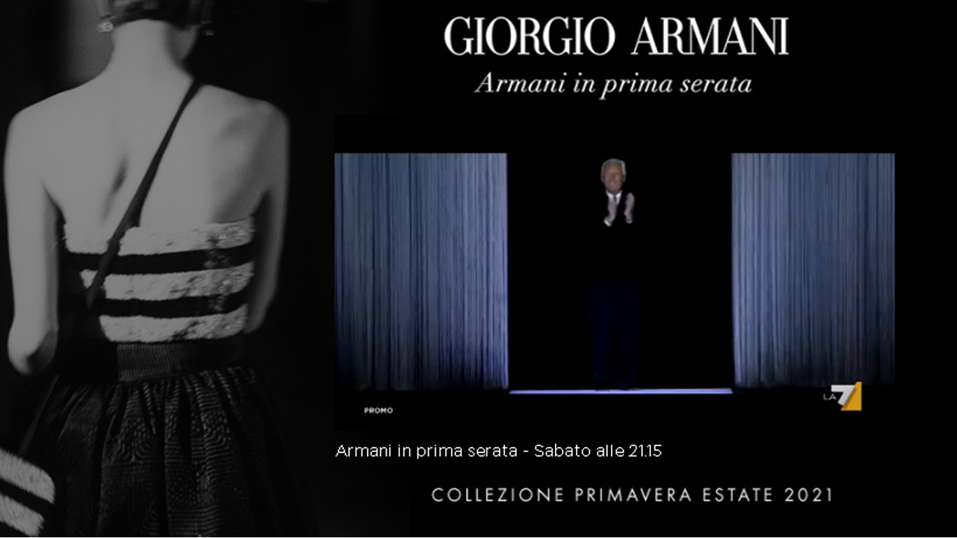 Armani in prima serata presenta su La7 la nuova collezione: quando si dice una vera prima tv
