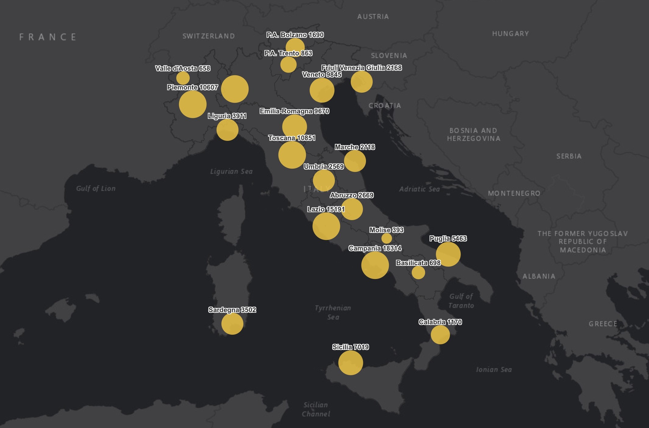COVID 19 ottobre 2020 Mappa