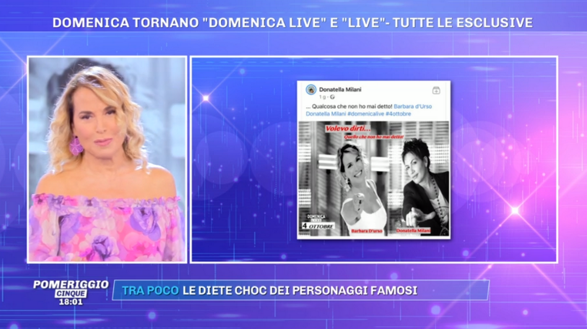 Domenica Live, puntata 4 ottobre 2020: ospiti e anticipazioni