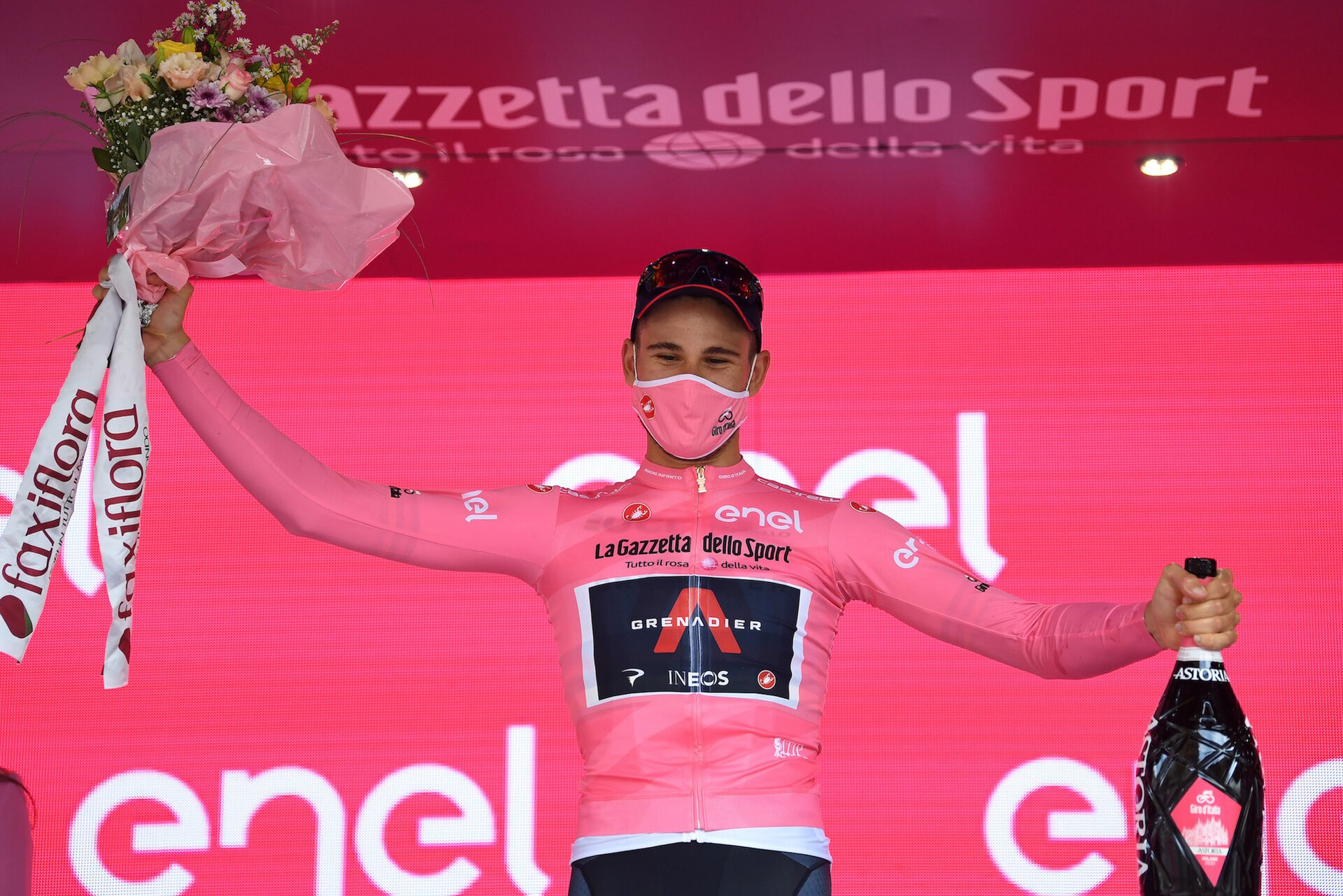 Filippo Ganna prima Maglia Rosa 2020