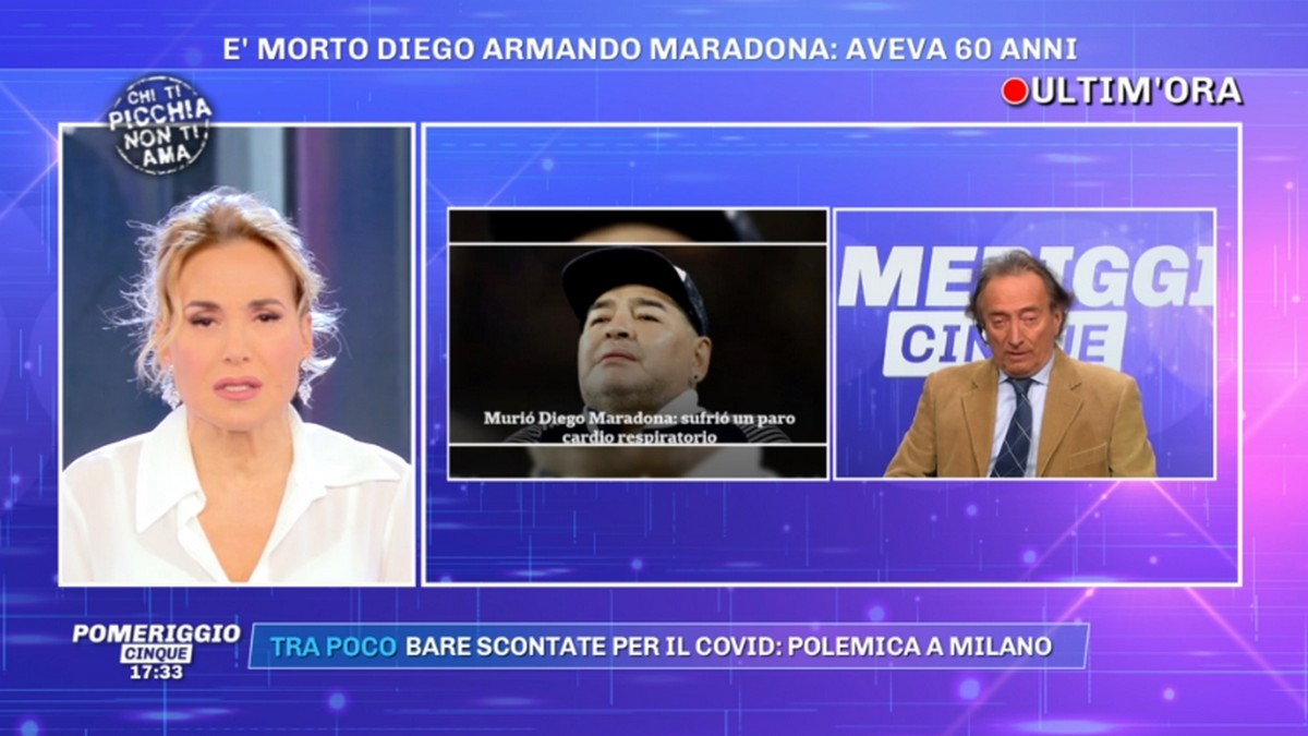 Maradona morto, Amedeo Goria di RaiSport commenta a caldo su Canale 5. Tutto normale?