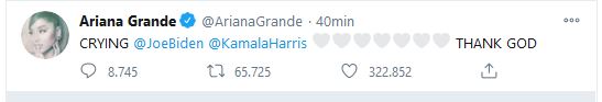 ariana grande biden