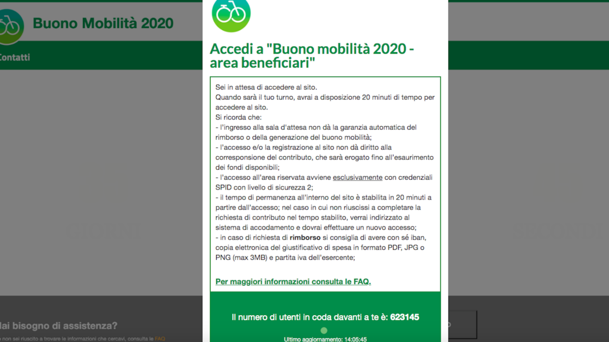 Bonus mobilità 2020, clic day 3 novembre: più di mezzo milione di utenti in coda