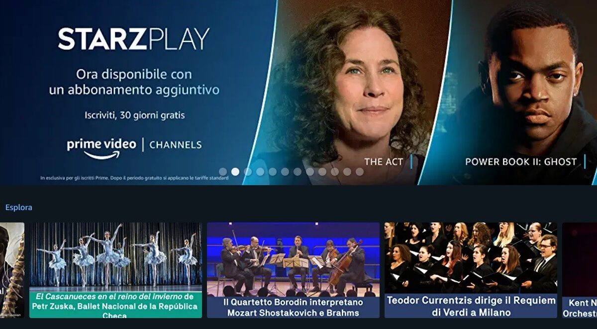 Amazon Prime Video Channels in Italia: StarzPlay, Infinity Selection e Juventus Tv i primi canali disponibili