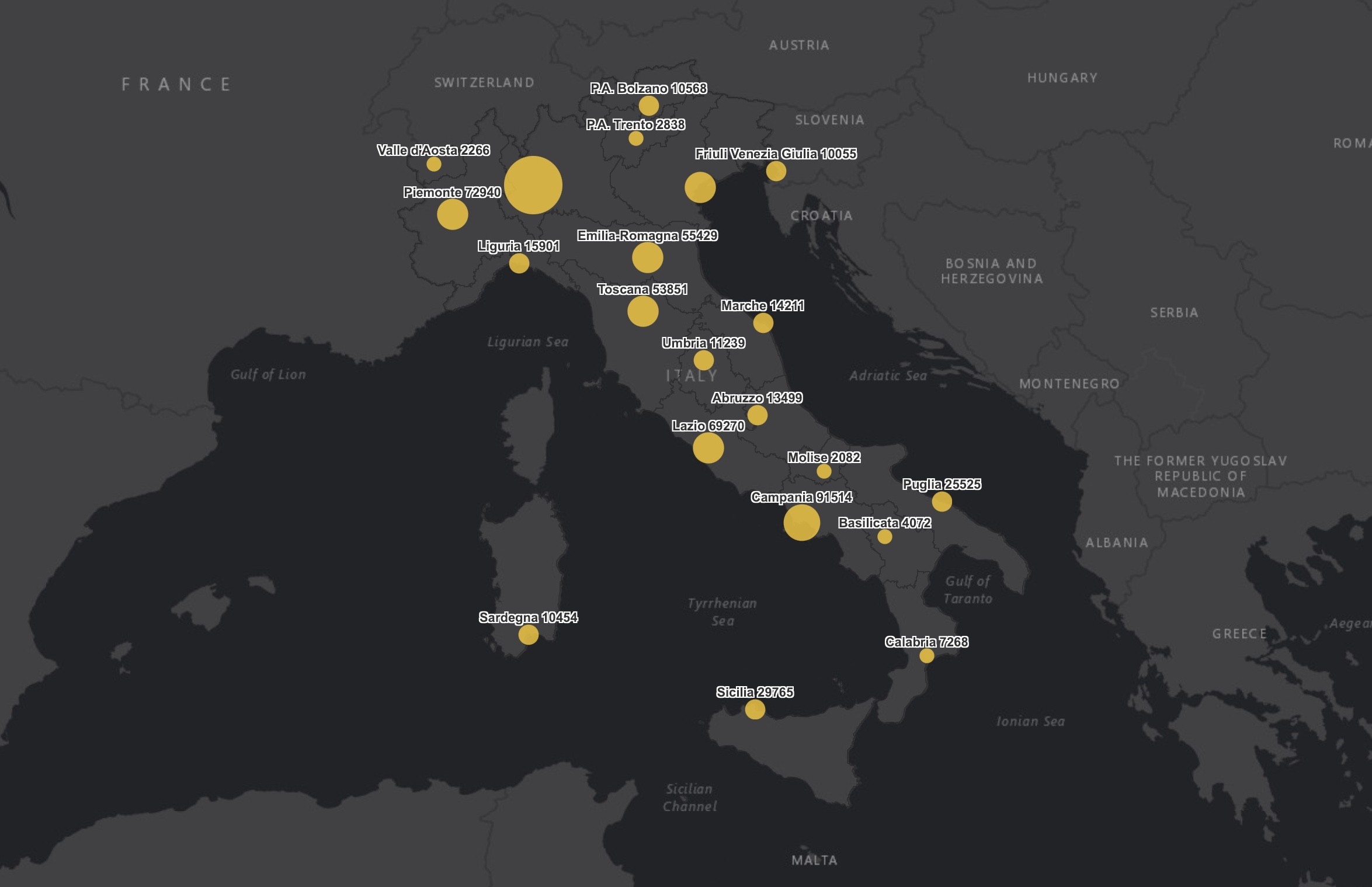 covid 16 novembre 2020 mappa