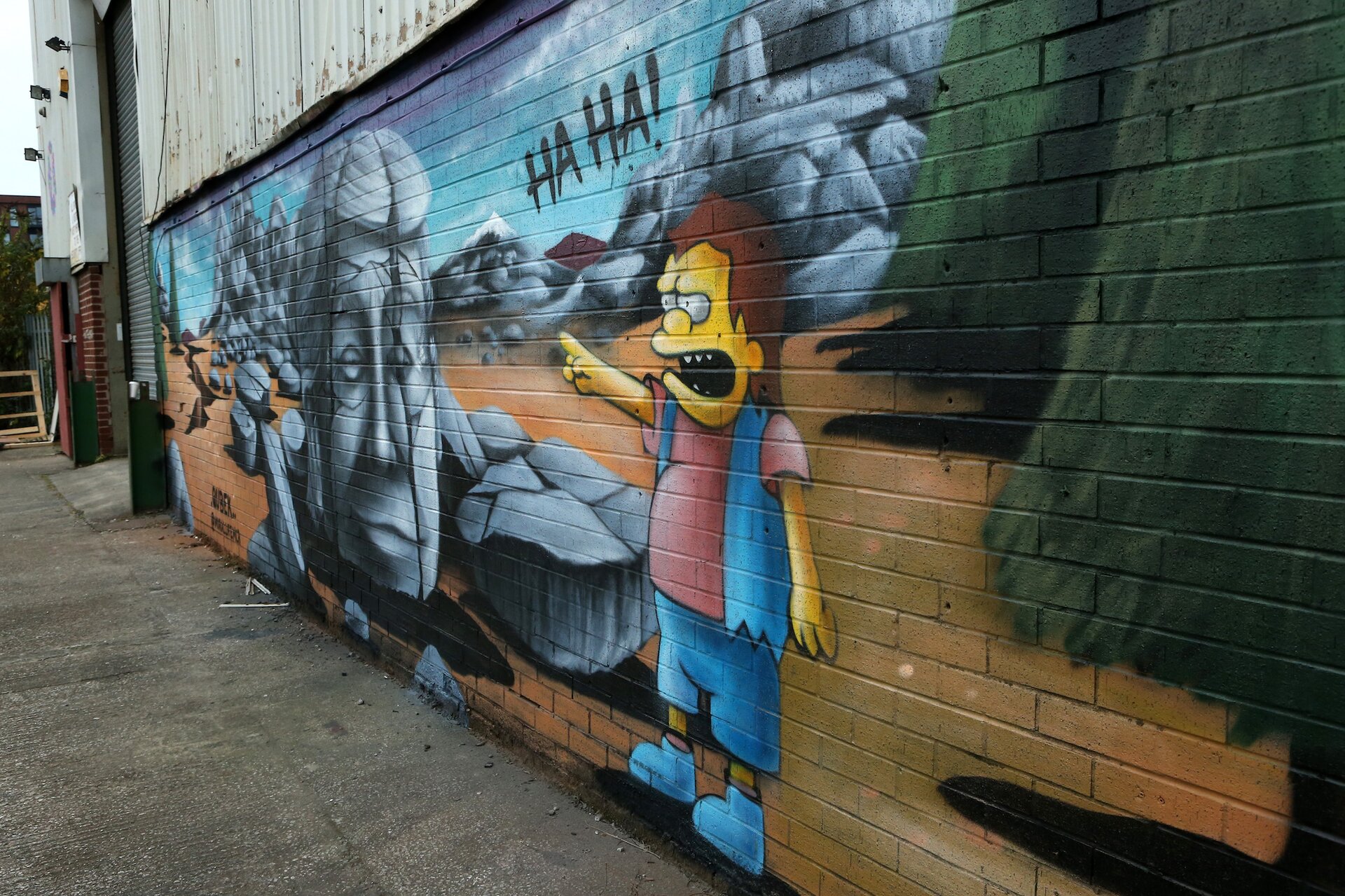 Il murales di Donald Trump deriso da un personaggio dei Simpsons
