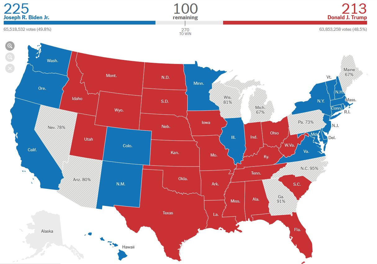 mappa elezioni usa 2020