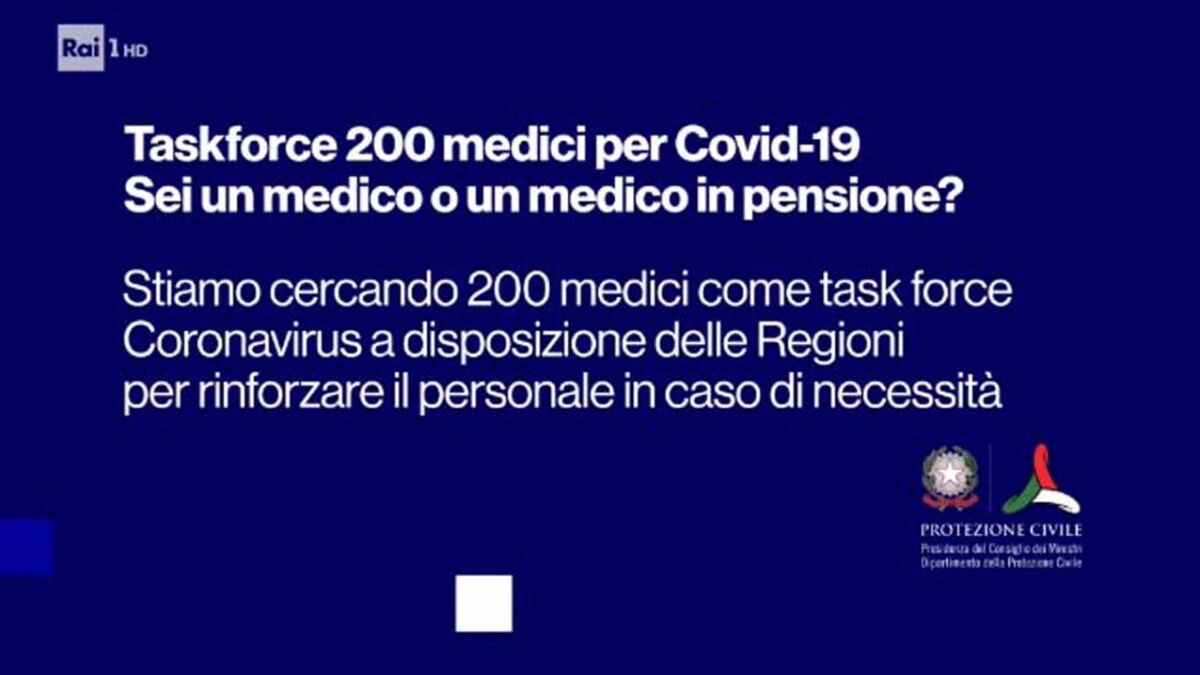 COVID, l’appello tv ai ‘riservisti’ racconta l’emergenza più di talk e Tg