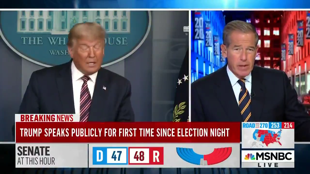 Elezioni USA 2020, Donald Trump interrotto in diretta da MSNBC