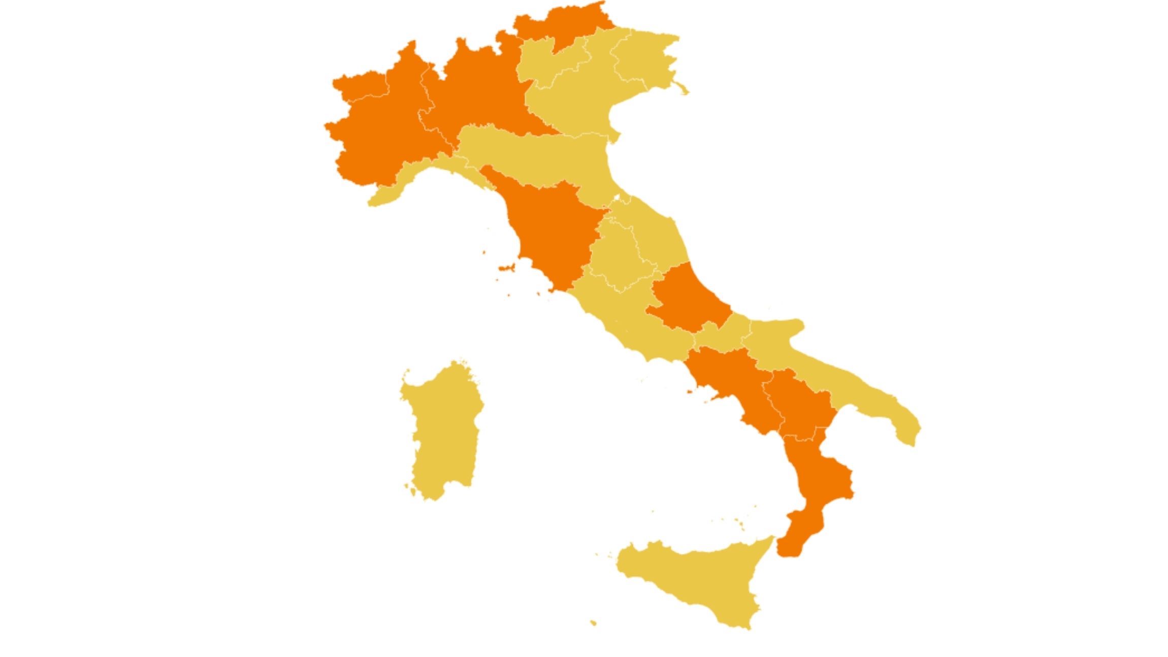 Abruzzo si proclama arancione, governo è contrario. Ora zero zone rosse