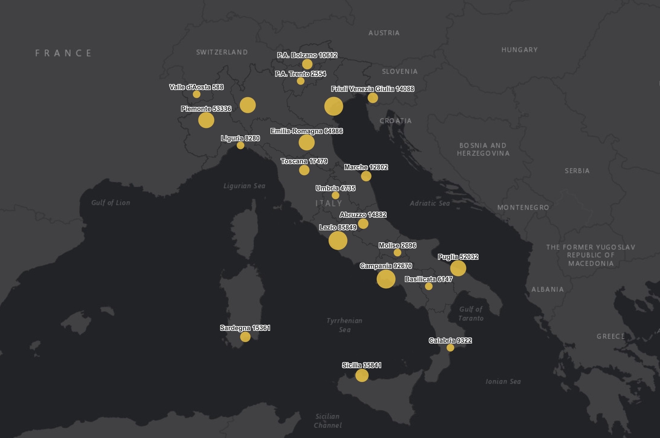 coronavirus 14 dicembre 2020 mappa