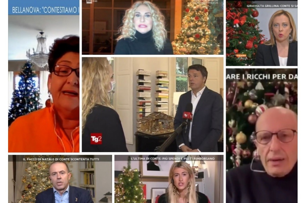 Collegamenti e interviste da casa, alberi di Natale e presepi prendono il posto delle librerie